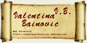 Valentina Bainović vizit kartica
